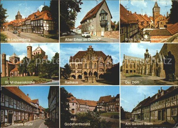 Hildesheim Alter Erker Domhof Rathaus Dom Godehard