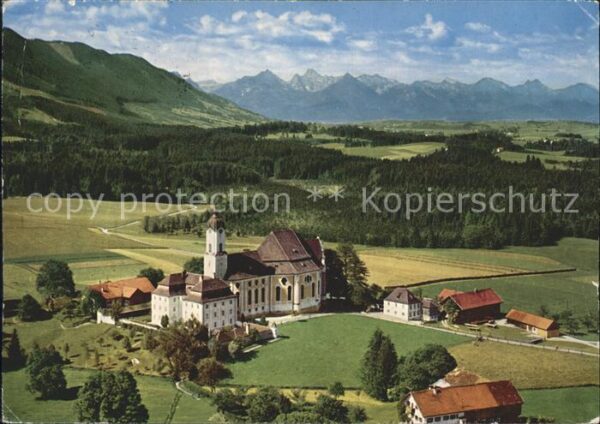 Steingaden Oberbayern Wieskirche Fliegeraufnahme