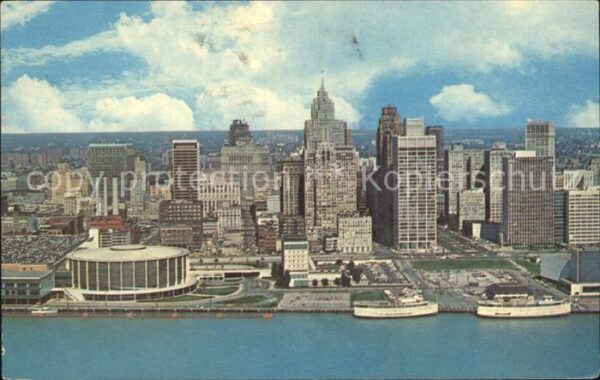 Detroit Michigan Civic Center Sky Line