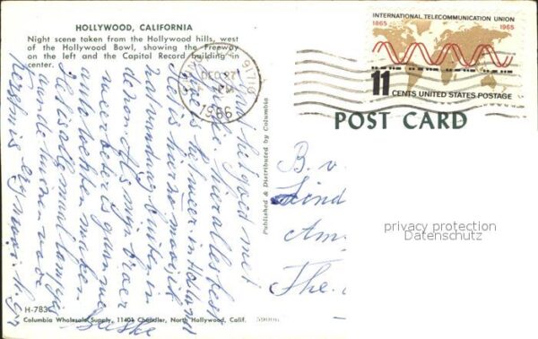 Hollywood California Night scene Freeway Capitol Record buil – Bild 2