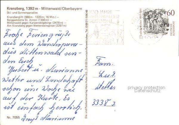 Mittenwald Bayern Kranzberg Kranzberglift Berggaststätte – Bild 2