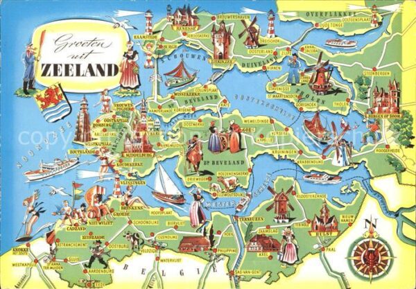 Zeeland Niederlande Übersichtskarte