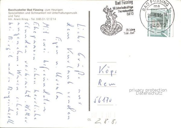 Bad Fuessing Bacchuskeller – Bild 2