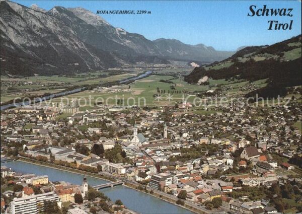Schwaz Tirol Panorama Unterinntal mit Rofangebirge F