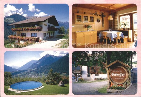 Schenna Meran Pension Gröberhof Swimming Pool Alpenpa