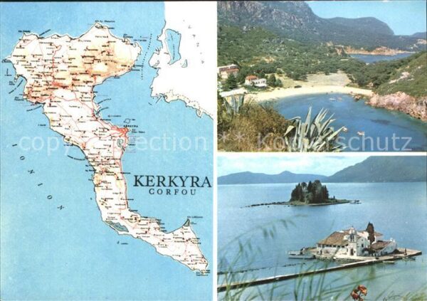 Kerkyra Landkarte Insel Bucht