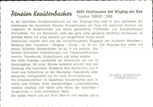 Holzhausen Waging See Pension Krautenbacher Gastraum Doppelzi – Bild 2