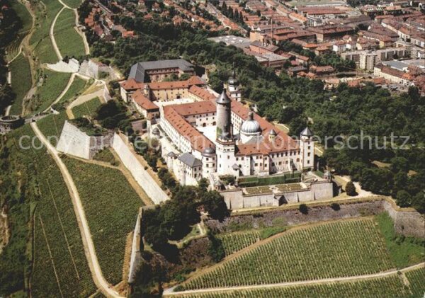 Wuerzburg Festung Marienberg Fliegeraufnahme