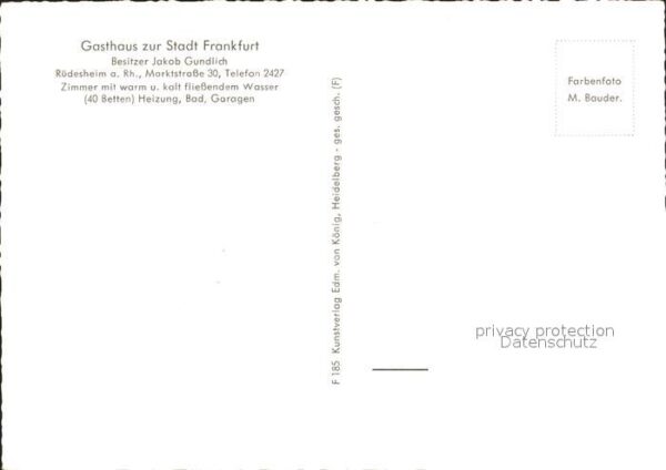 Ruedesheim Rhein Gasthaus zur Stadt Frankfurt Fachwerkha – Bild 2