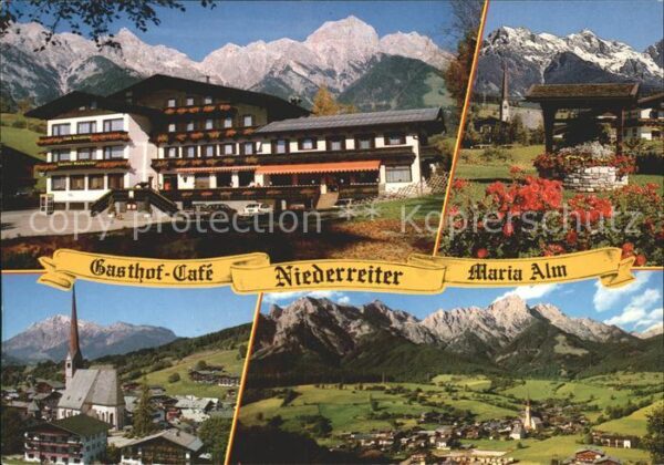 Maria Alm Steinernen Meer Gasthof Cafe Niederreiter Kirche Alpenp