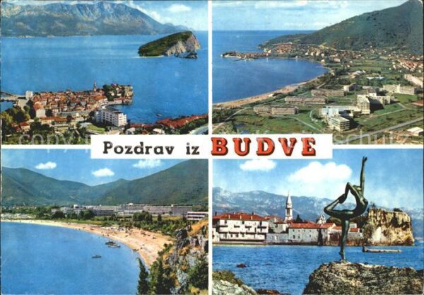 Budva Küstenort Strand Insel Skulptur