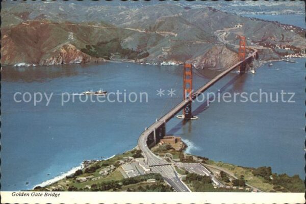 San Francisco California Golden Gate Bridge aerial view
