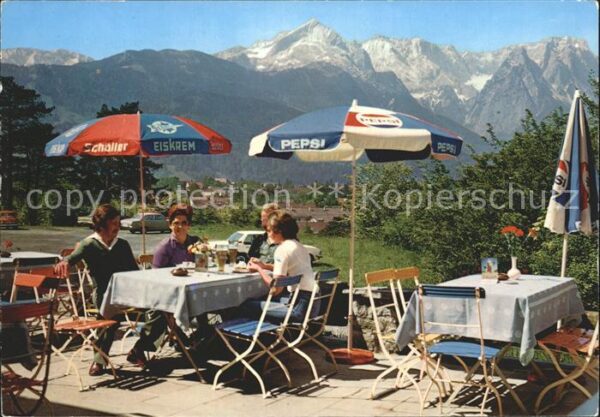 Garmisch-Partenkirchen Gasthaus Schützenhaus Terrasse Zugspitz