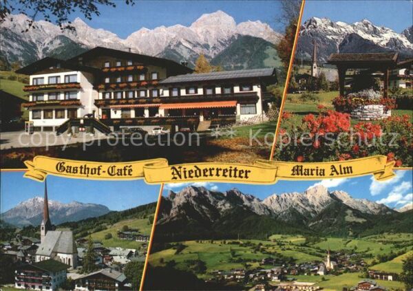 Maria Alm Steinernen Meer Gasthof Cafe Niederreiter Kirche Alpenp