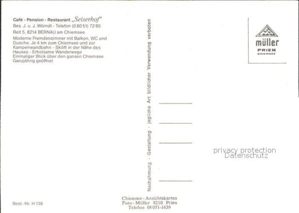 Bernau Chiemsee Panorama mit Cafe Restaurant Hotel Seis – Bild 2