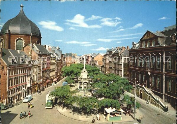 Liege Luettich Place du Marche et Perron Marktplatz