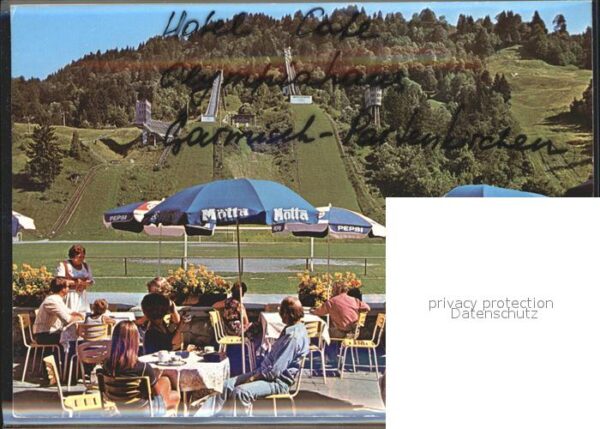 Garmisch-Partenkirchen Hotel Cafe Olympiahaus Terrasse Sprungs – Bild 2