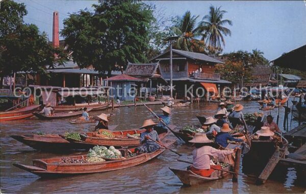 Thailand Gemüsehandel auf Booten