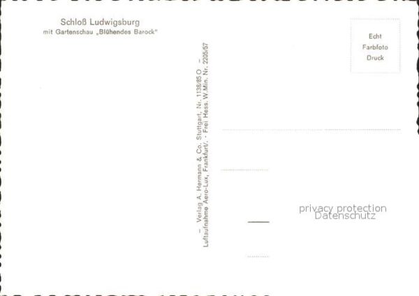 Ludwigsburg Fliegeraufnahme Schloss mit Garten – Bild 2