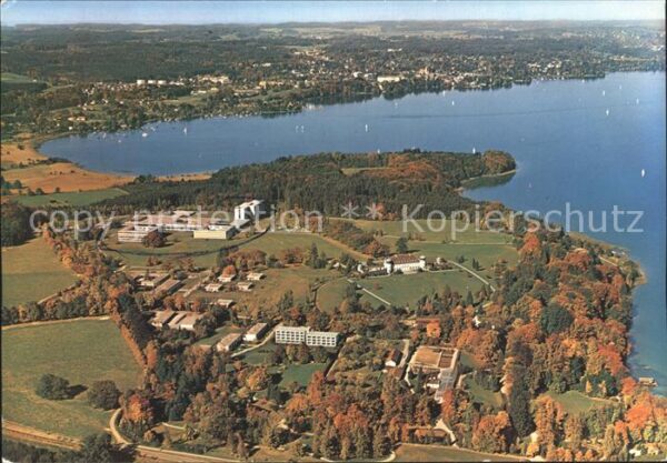 Bernried Starnberger See Fliegeraufnahme mit Klinik Höhenried