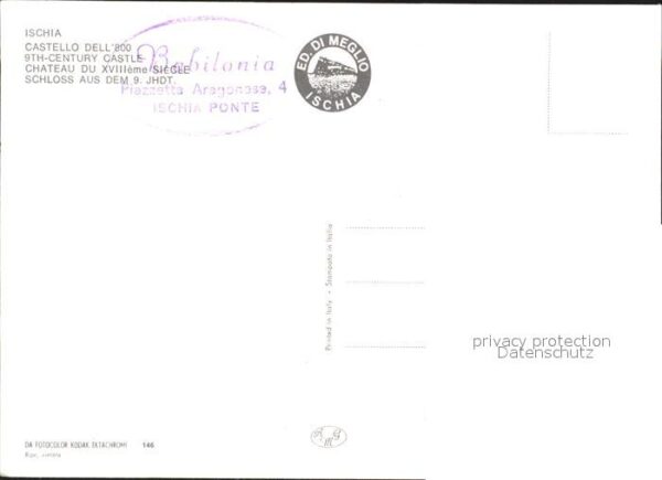 Ischia Schloss aus dem 9. JHGT Künstlerkarte – Bild 2