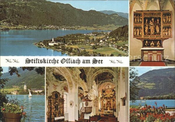 Ossiach Stiftskirche mit Ossiachersee Fliegerau