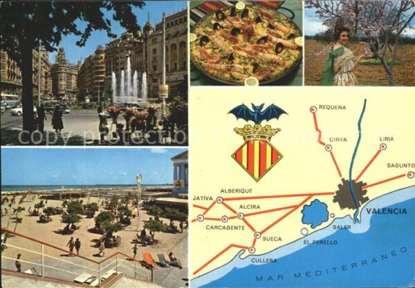 Valencia Valenciana Lageplan Strand und Stadt