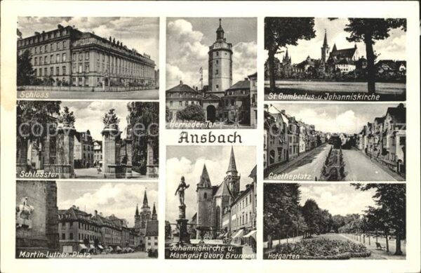 Ansbach Mittelfranken St. Gumbertus- Johanniskirche Goethepla