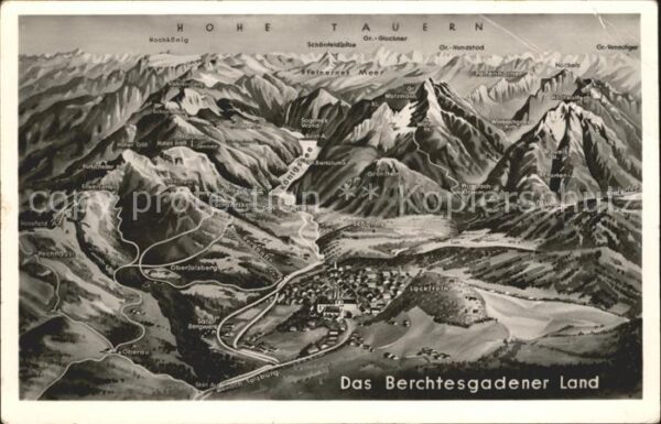 Berchtesgaden Panoramakarte Hohe Tauern Lockstein Gr.