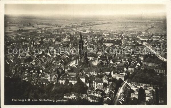 Freiburg Breisgau Blick vom Schlossberg