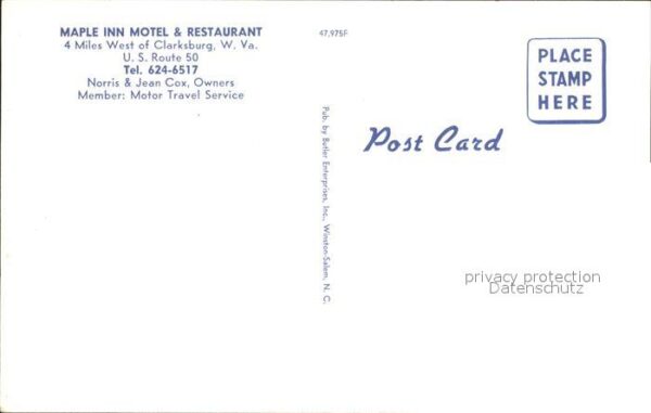 Clarksburg West Virginia Maple Inn Motel Restaurant – Bild 2