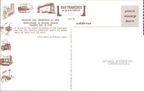 San Francisco California Better-known Mission Dolores – Bild 2