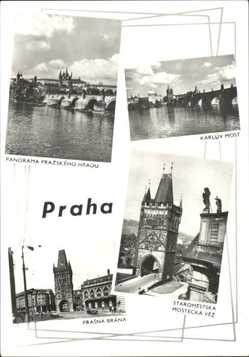 Praha Prahy Prague Karluv Most Prazskeho Hradu Prasna Bran
