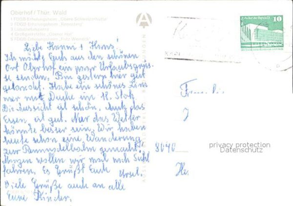 Oberhof Thueringen Erholungsheim Obere Schweizerhütte Renn – Bild 2