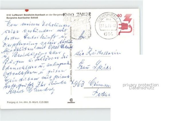 Auerbach Bergstrasse Burgruine Aucherbach Schloss – Bild 2