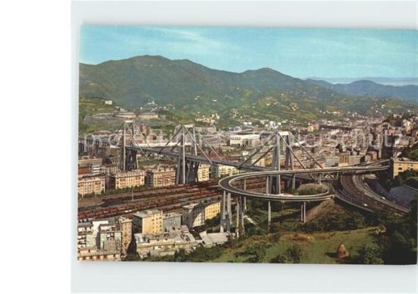 Genova Genua Liguria Fliegeraufnahme mit Hochstrasse
