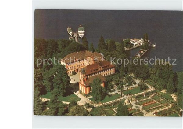 Insel Mainau Fliegeraufnahme Schloss mit Kirche und