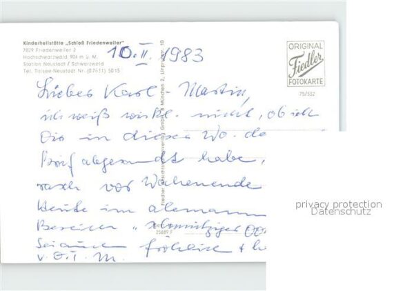 Neustadt Schwarzwald Kinderheilstätte Schloß Friedenswiler – Bild 2