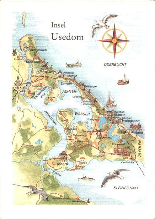 Usedom Karte der Insel