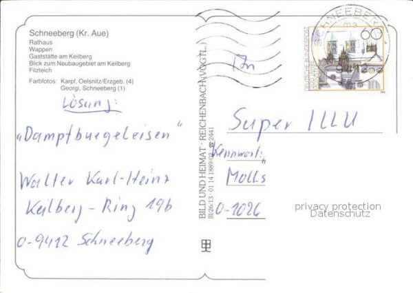 Schneeberg Erzgebirge Rathaus Wappen Gaststätte am Keilberg – Bild 2