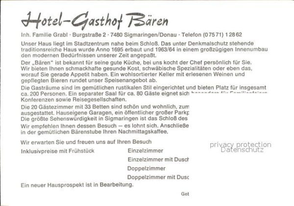 Sigmaringen Hotel Gasthof Bären – Bild 2