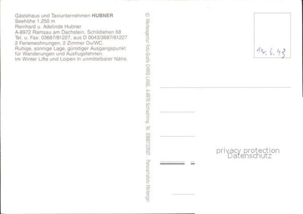 Ramsau Dachstein Steiermark Gästehaus Hubner – Bild 2
