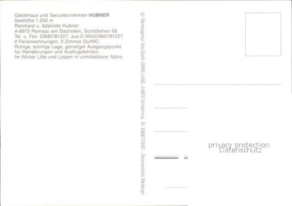 Ramsau Dachstein Steiermark Gästehaus Hubner – Bild 2