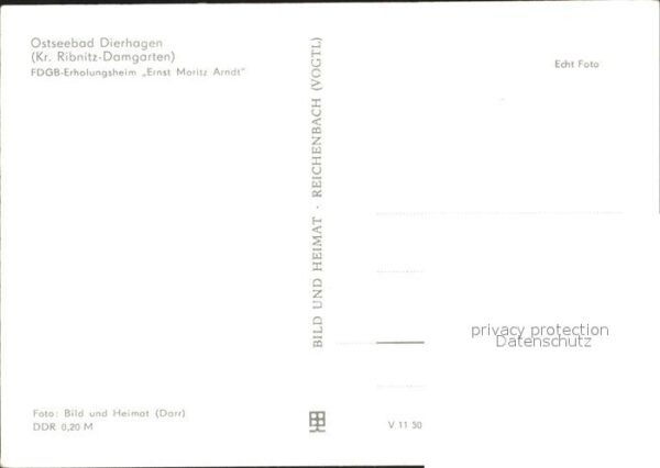Dierhagen Ostseebad FDGB Erholungsheim Ernst Moritz Arndt – Bild 2