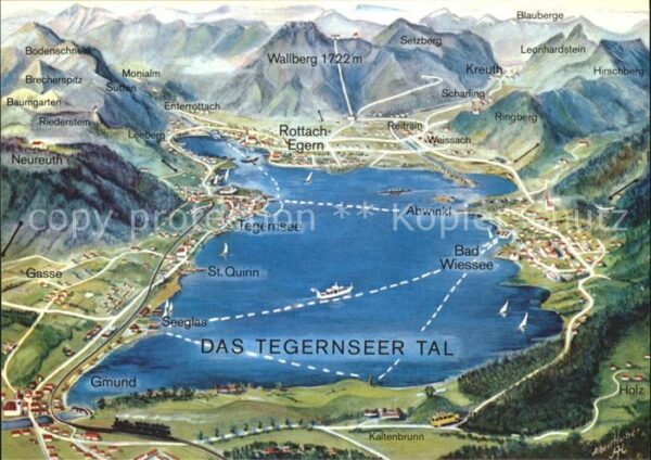 Bad Wiessee Panoramakarte St. Quirin Ringberg Leonh