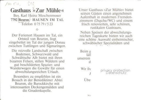 Beuron Donautal Gasthaus zur Mühle – Bild 2