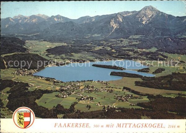 Faakersee Fliegeraufnahme Mittagskogel Karawanken