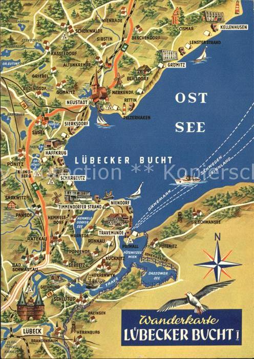 Kellenhusen Ostseebad Panoramakarte Lübecker Bucht Grömitz Ne