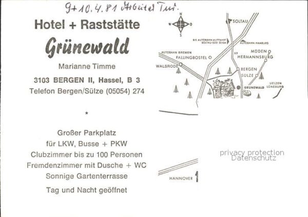 Bergen Celle Hotel-Raststätte Grünewald – Bild 2