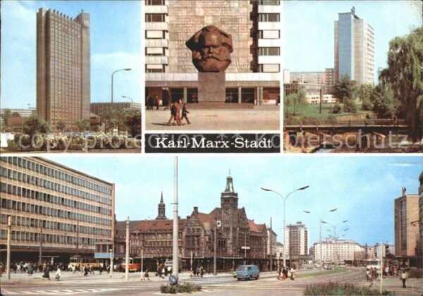 Karl-Marx-Stadt Interhotel Kongress Karl-Marx-Monument